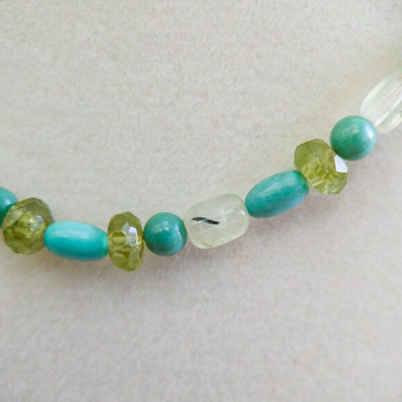 Carolyn Pollack Relios Green Turquoise, Prehnite & Peridot Sterling Necklace - Picture 4 of 9